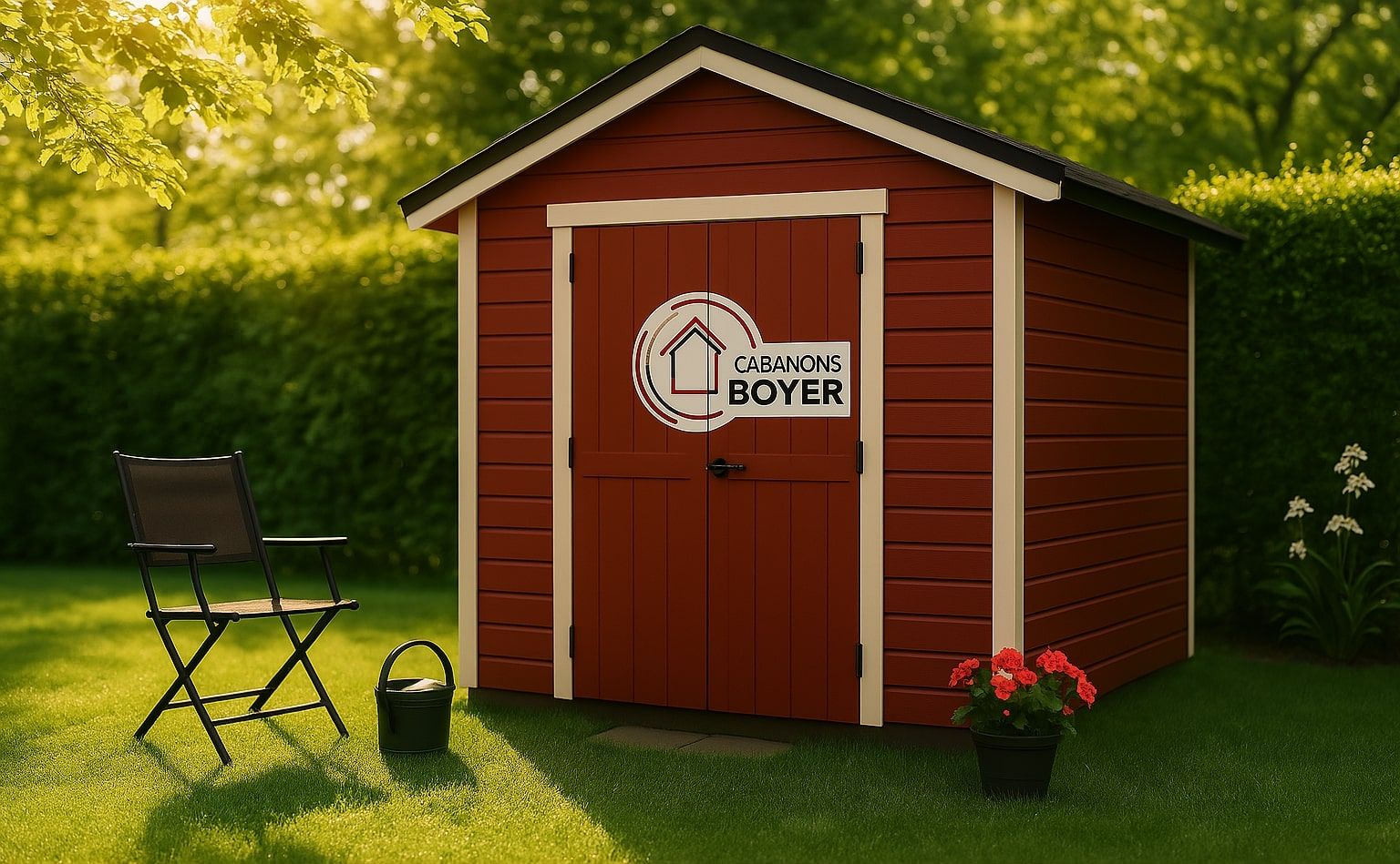Un beau cabanon rouge et propre