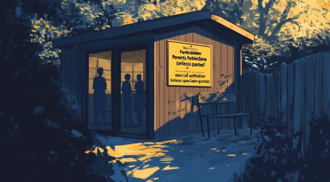 Illustration cabanon extérieur